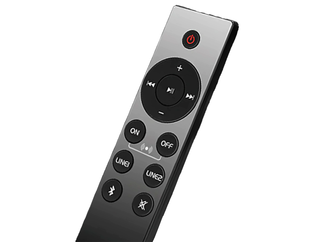 Control remoto incluido en los altavoces Edifier R1700BTs para una mayor comodidad